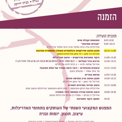 LECTURE NIR SIVAN FEB 17 2015 TEL-AVIV ISRAEL