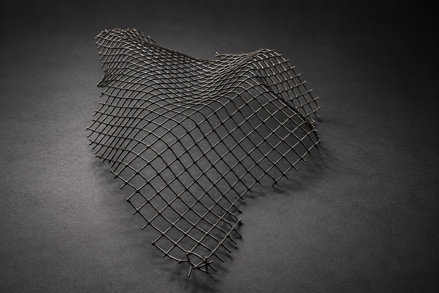 Nir Sivan Architects – Beyond the Gaze, sculpture (2004): close-up of the wire grid along its double curve