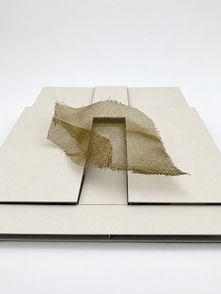 Onda Carioca, Rio de Janeiro: hand-made metal-mesh study model on the site plan, by Nir Sivan Architects