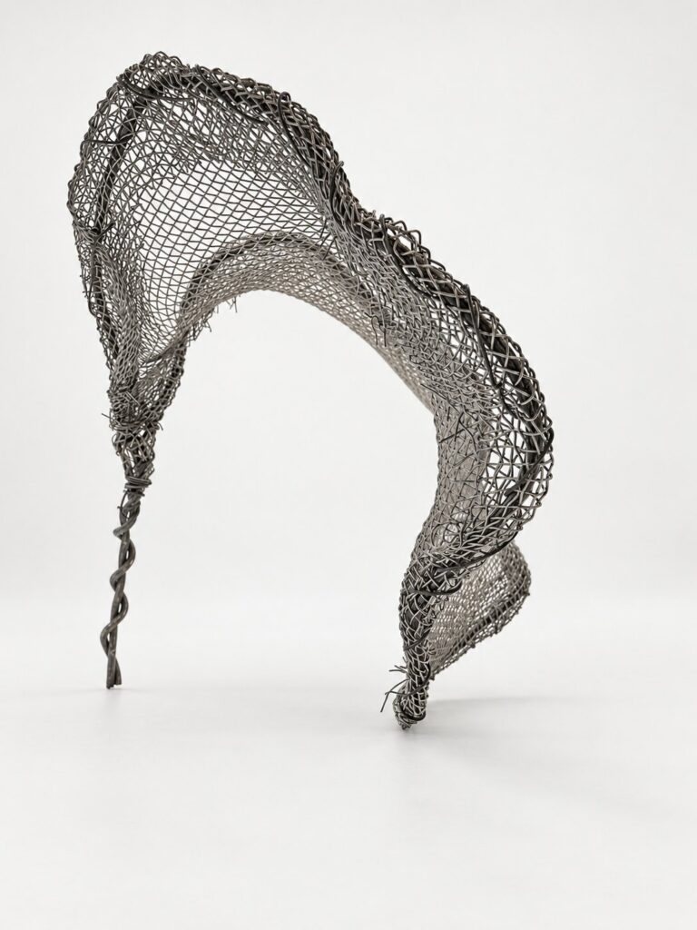 Hand-made study model in wire mesh, by Nir Sivan Architects