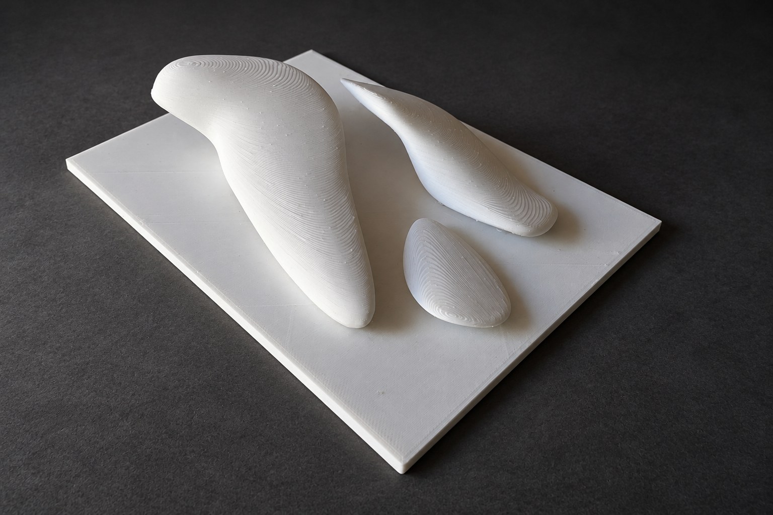 Nir Sivan Architects – Falcon, Vision in Flight (2025): the 3D print of the three volumes on its base