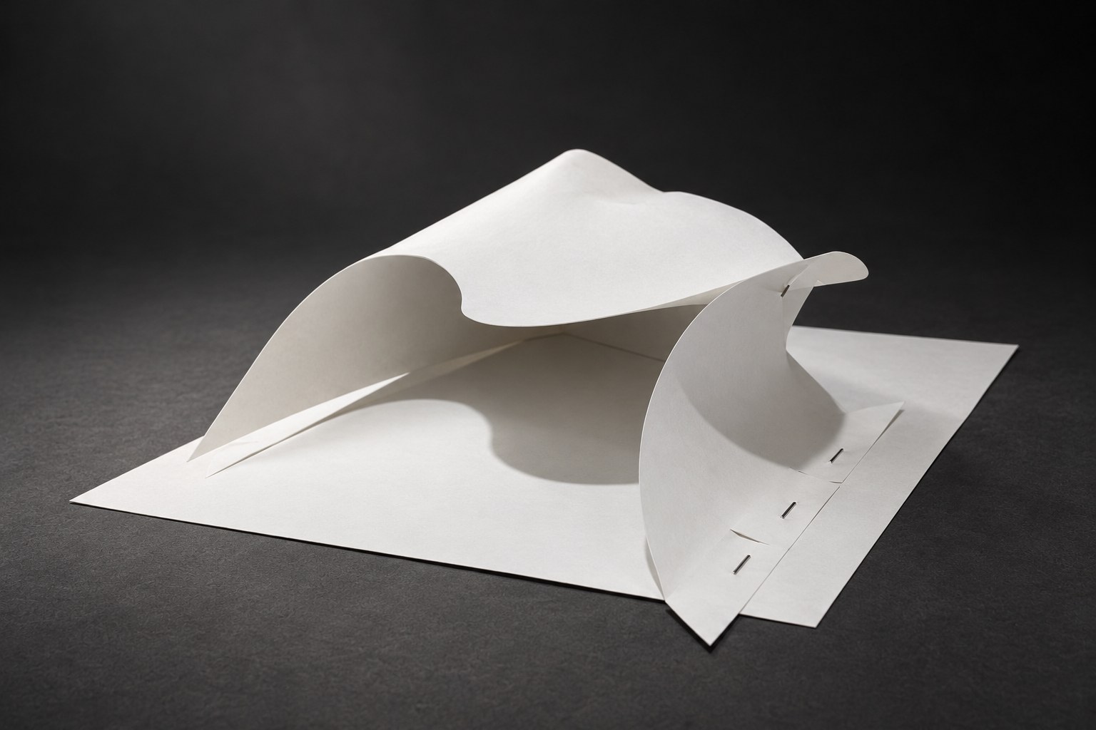 Nir Sivan Architects – Paper study for Onda Carioca (2011): one of the first paper models, with the stapled foot